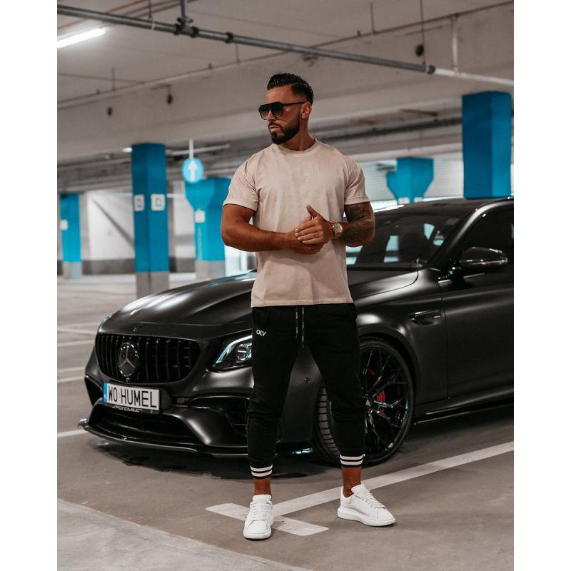 Olavoga tričko ETCHER MEN beige