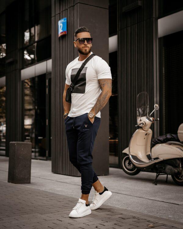 Olavoga nohavice pánske navy blue