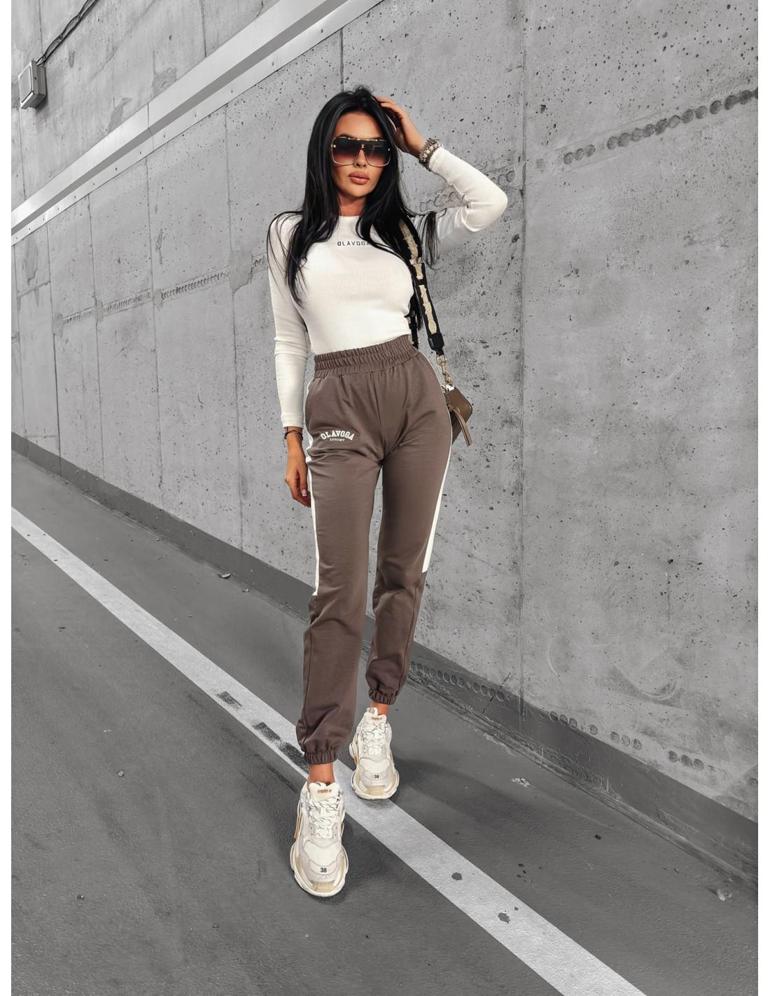 Olavoga tepláky PARLA dk.beige dámske