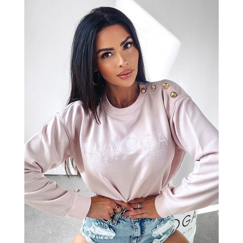 Olavoga mikina LENA  POWDER PINK dámska