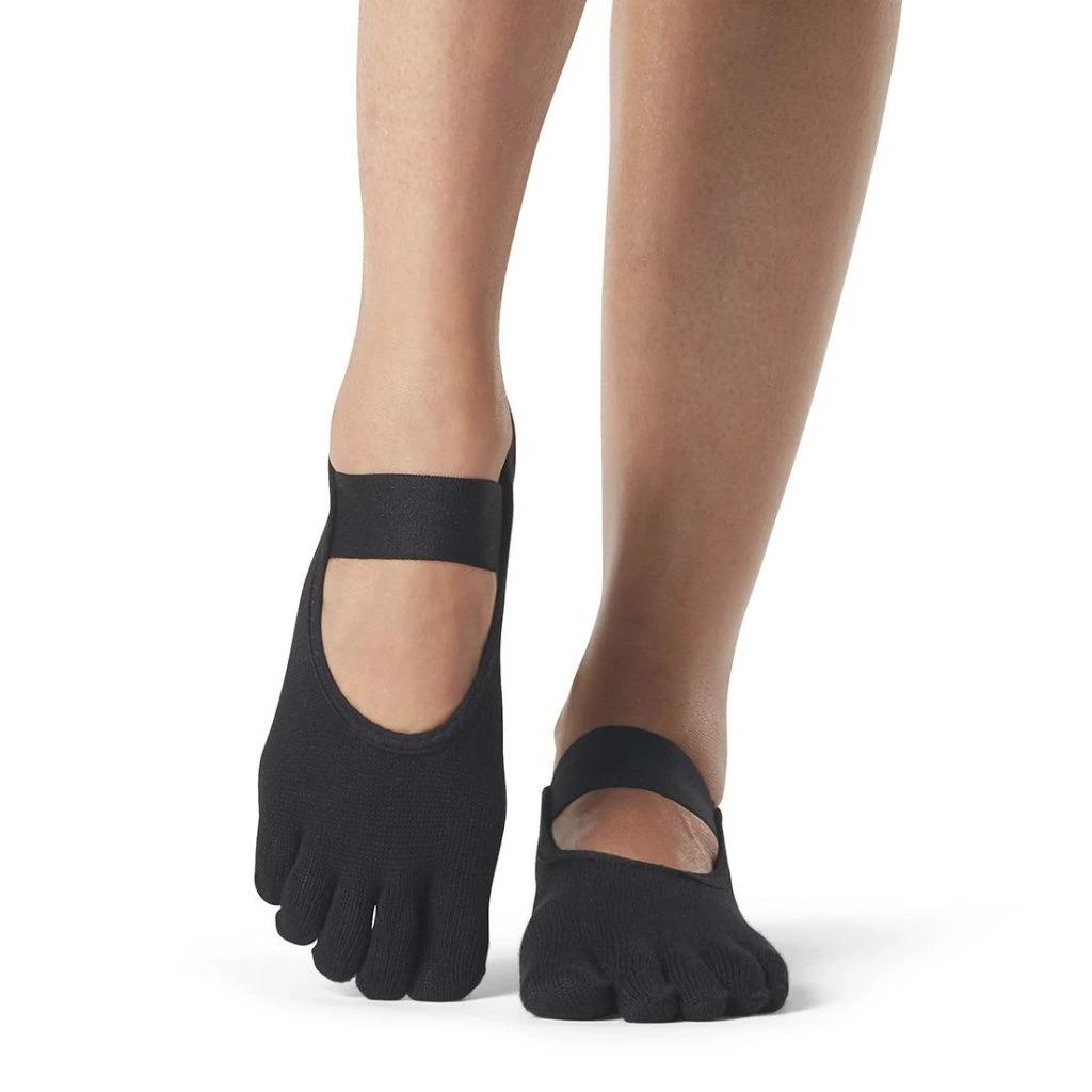 Toesox protišmykové ponožky na jogu mia / half toe / grip black
