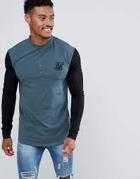 Siksilk tričko dlr. CONTRAST SLEEVE khak