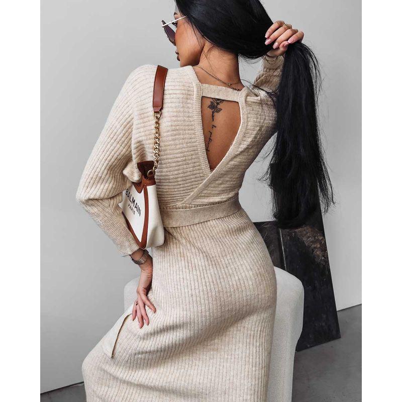 Olavoga šaty ALETTA beige