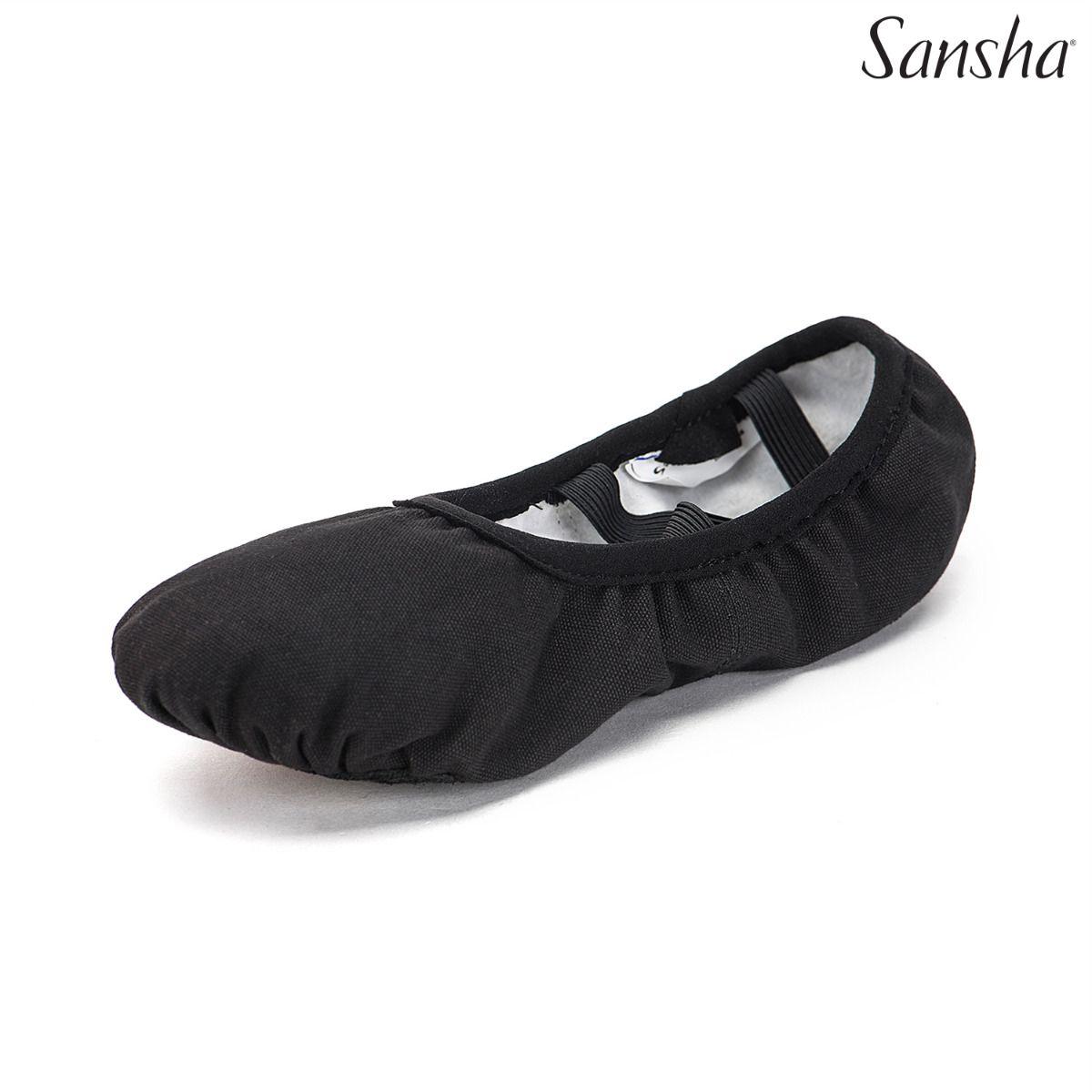 Cvičky baletné dámske Sansha JULIA black plátené