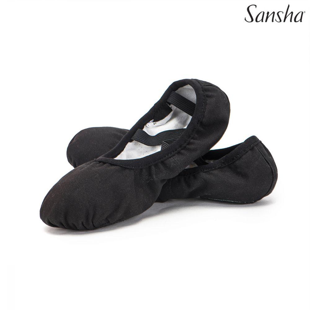 Cvičky baletné dámske Sansha JULIA black plátené