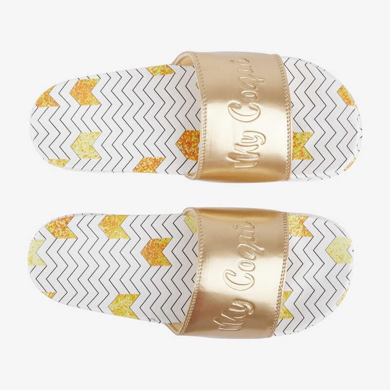 Coqui šľapky Cleo Zig zag/Gold