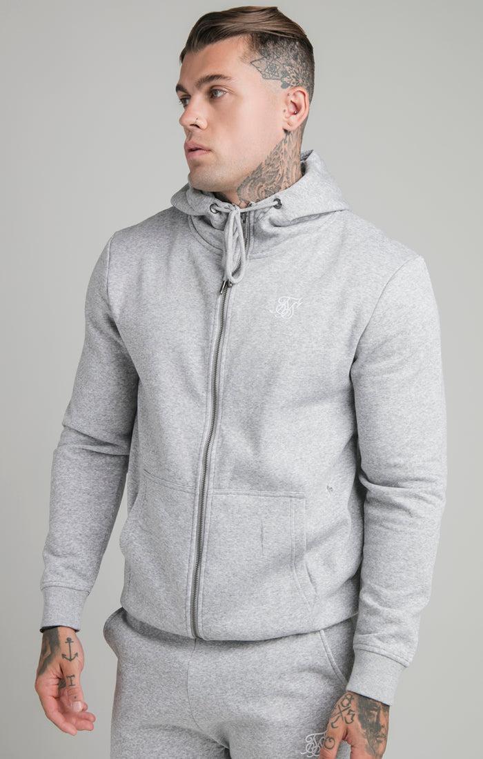 Siksilk mikina ZIP THROUGH FUNNEL grey