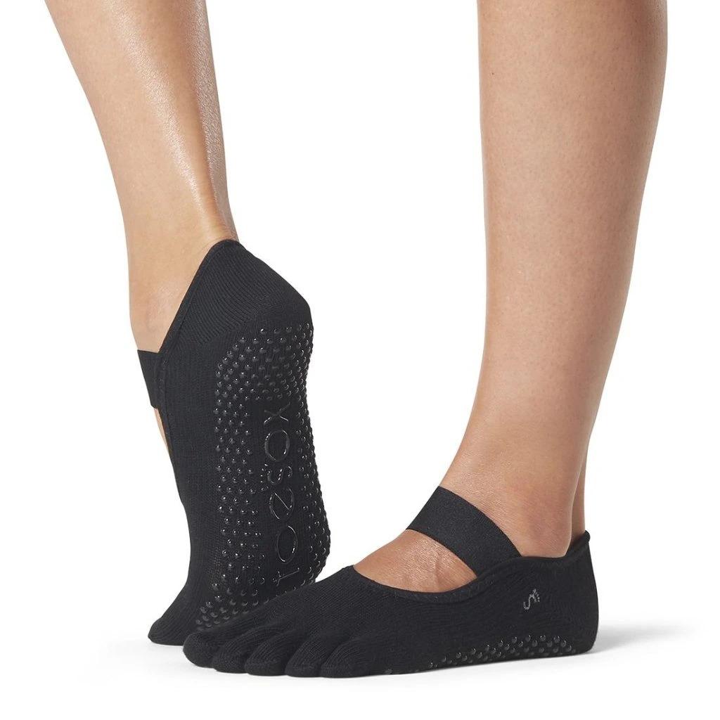 Toesox protišmykové ponožky na jogu mia / half toe / grip black