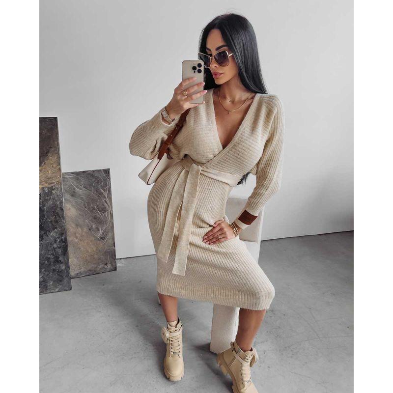 Olavoga šaty ALETTA beige