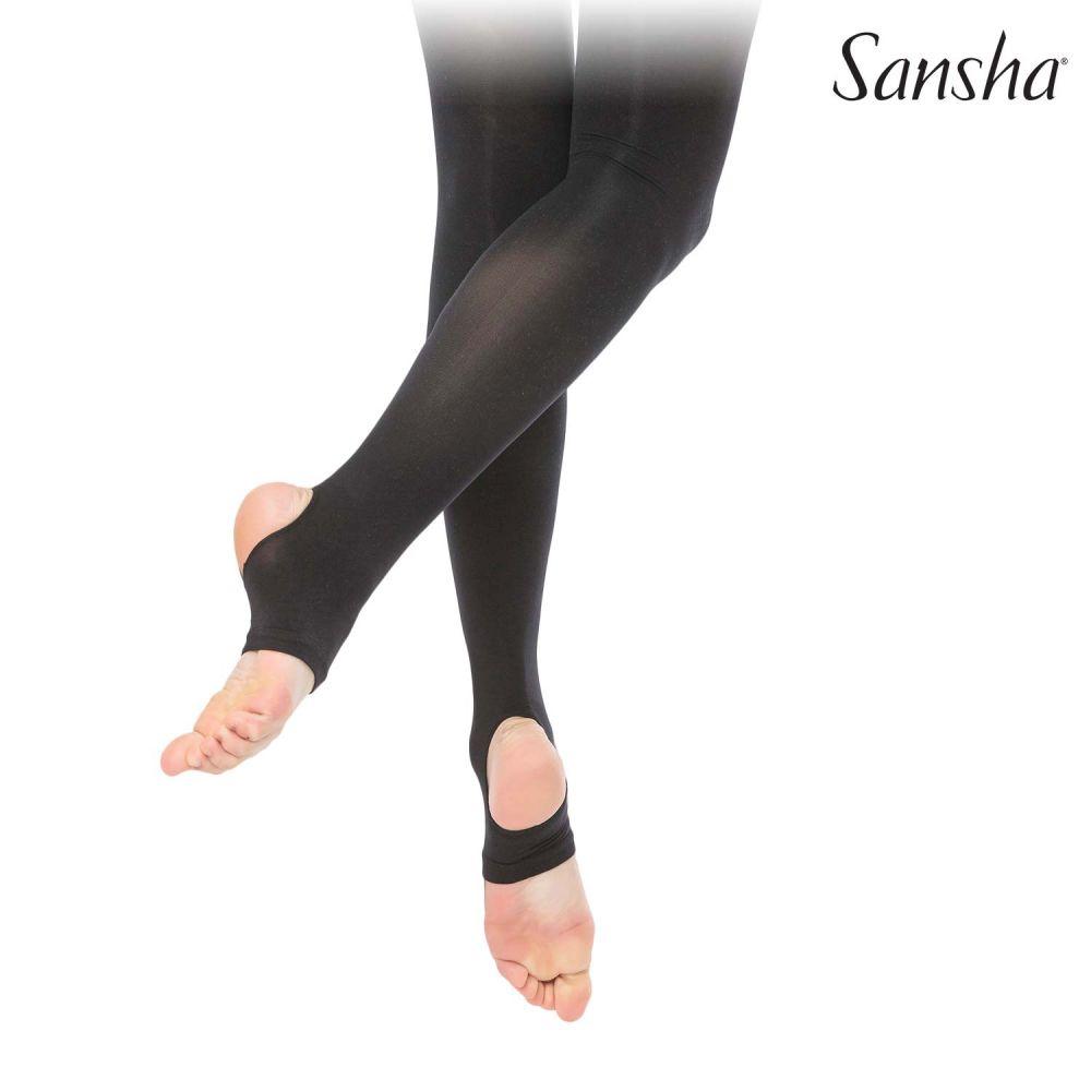 Pančuchy tanečné dámske strmeňové sansha biele