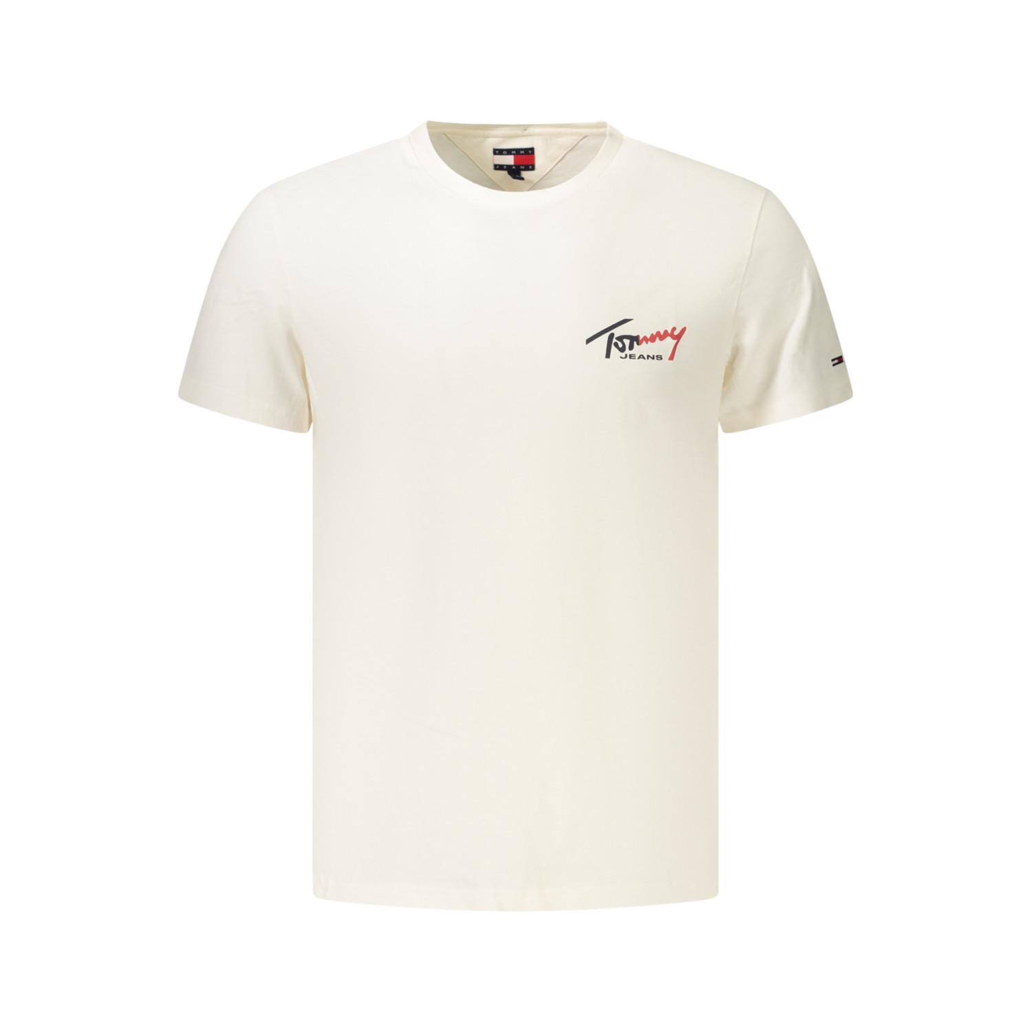 Tommy hilfiger pánske tričko tjm slim sign chest ss tee ecru